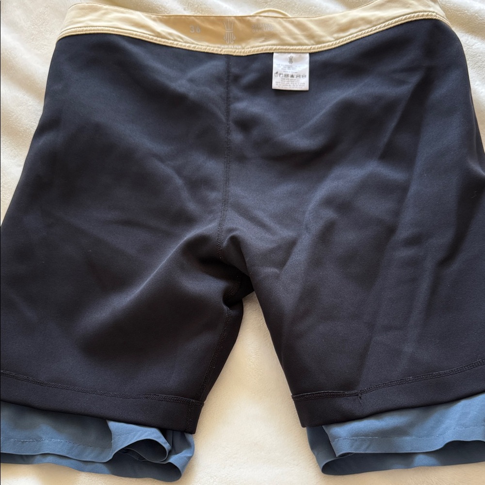 Men's Black and Blue Swim Board Shorts